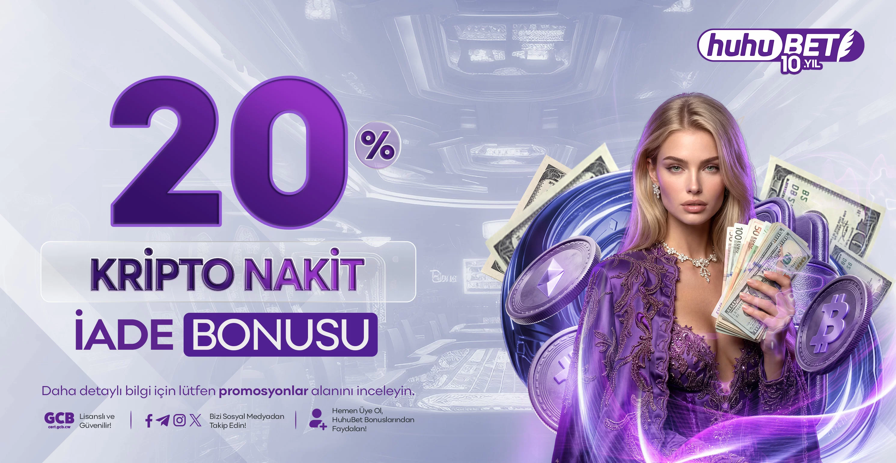 HuhuBet kripto nakit iade üst bilgi